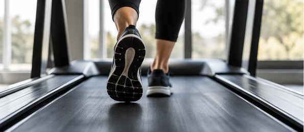 Icon Fitness | γυναικεία πόδια σε διάδρομο γυμναστικής